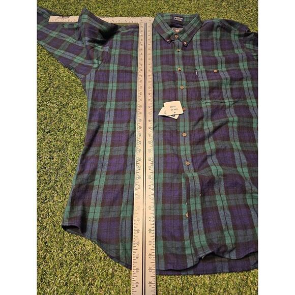 Vintage Chaps Ralph Lauren Shirt Men's L Green Plaid Flannel Long Sleeve Y2K - Picture 6 of 7